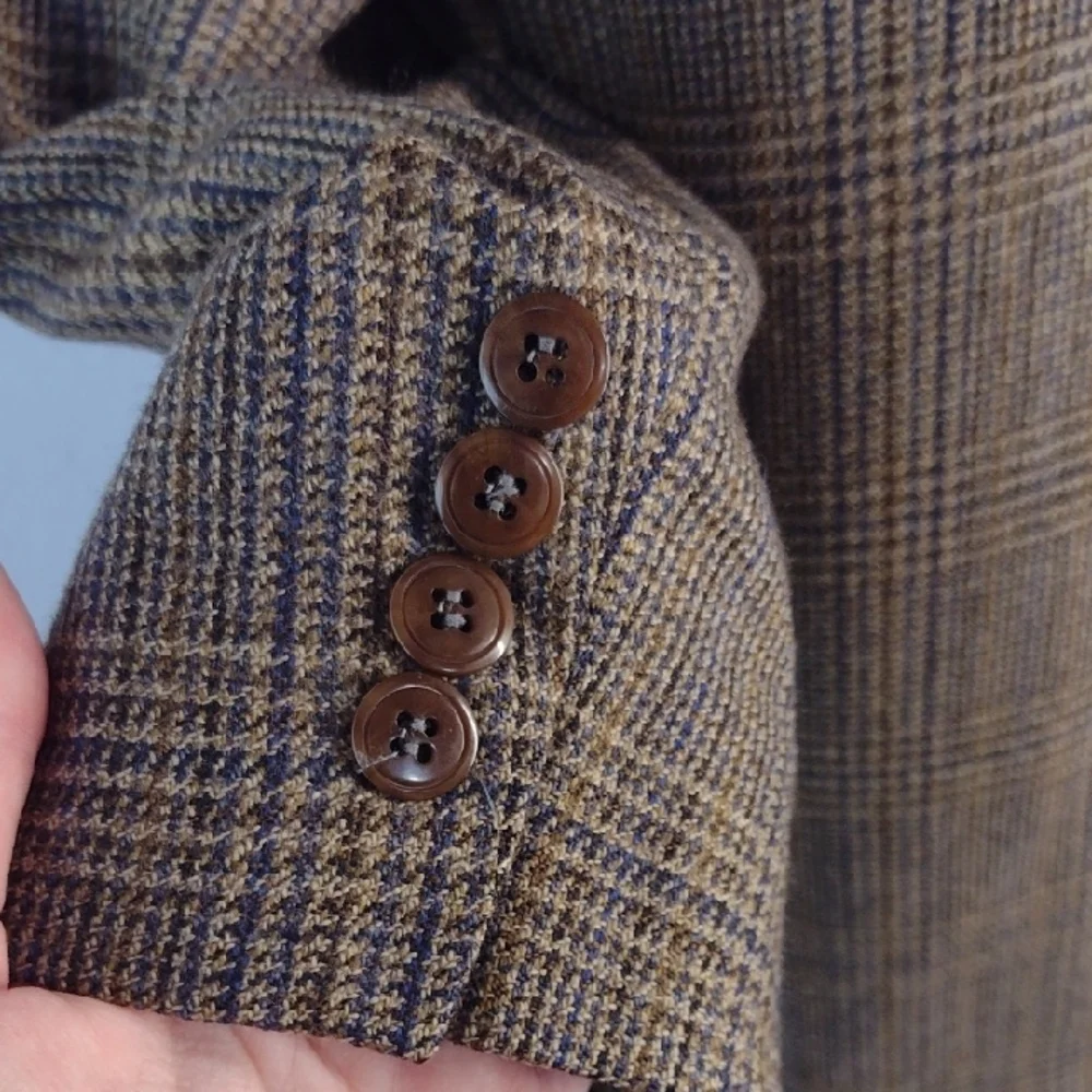 Ralph Lauren Brown Wool Glen Plaid Sport Coat